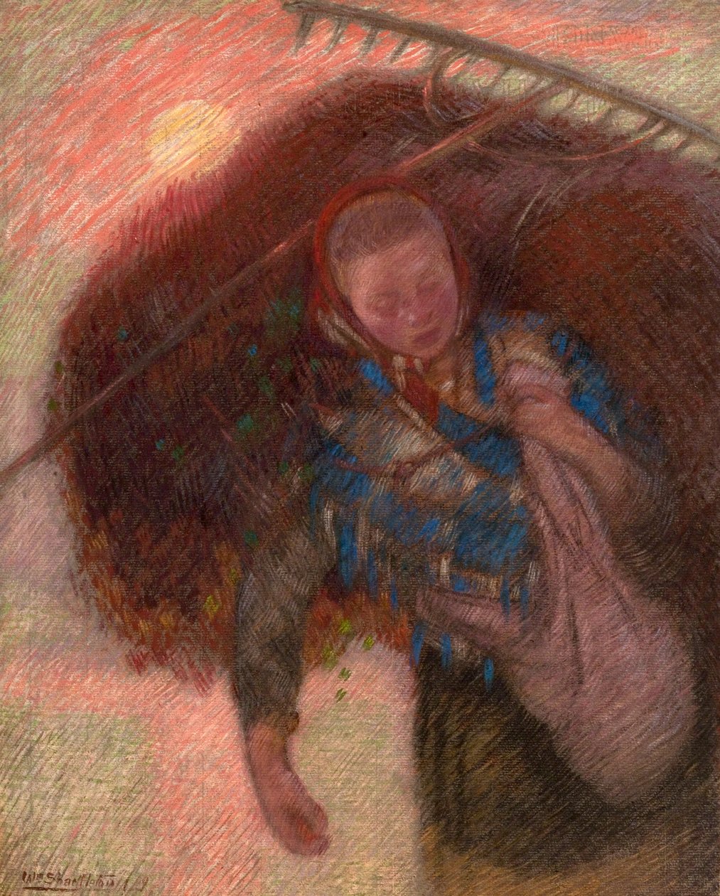 Tanulmány a "The Harvesters" számára, 1910 alkotó: William Shackleton