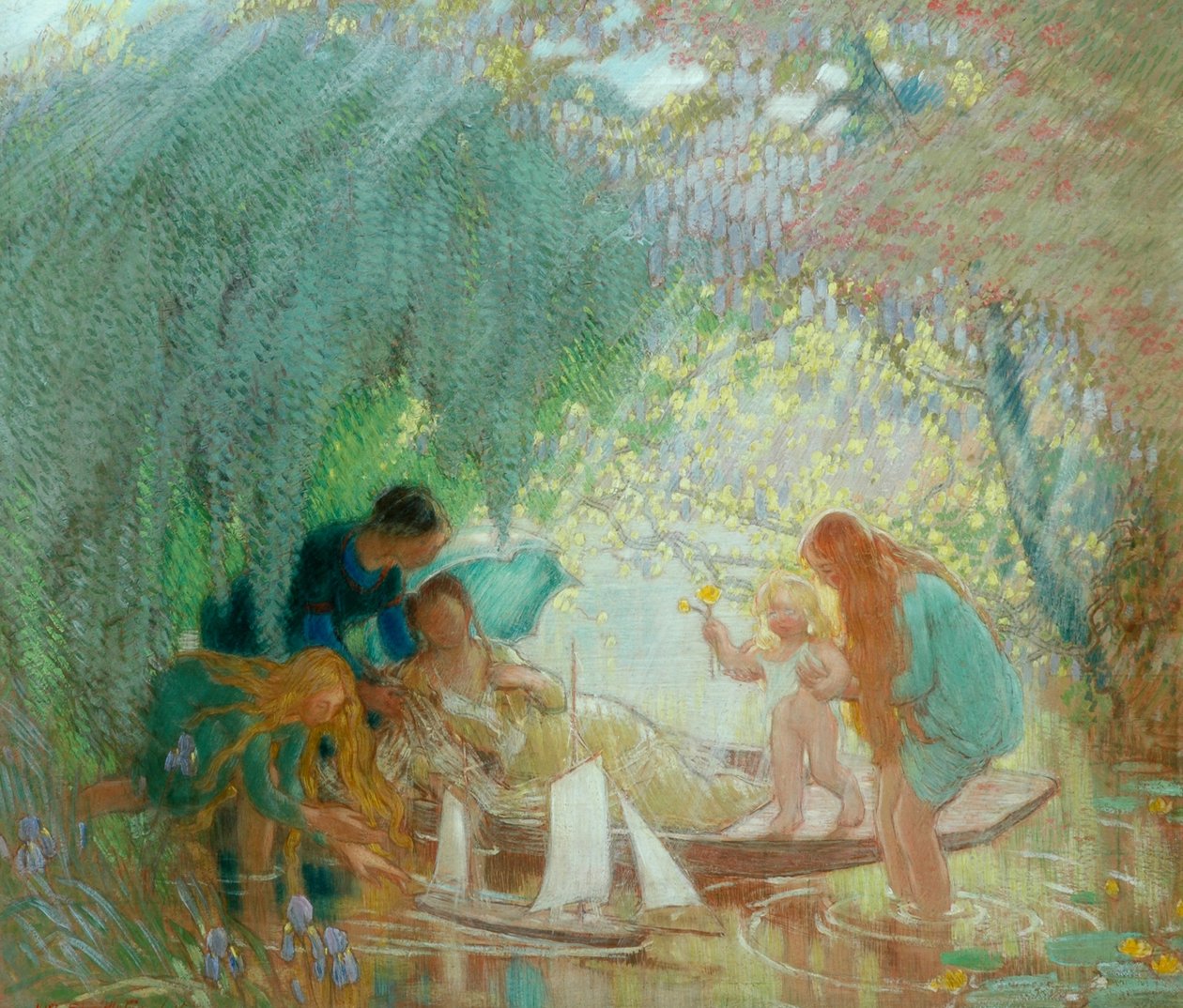 A gyermekkor napjai, 1915 és 1925 (olaj, papír) alkotó: William Shackleton