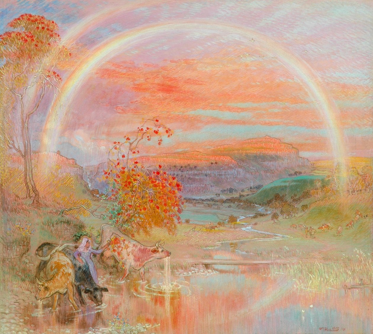 The Rainbow, Malhamdale, 1918 (olaj, papír) alkotó: William Shackleton