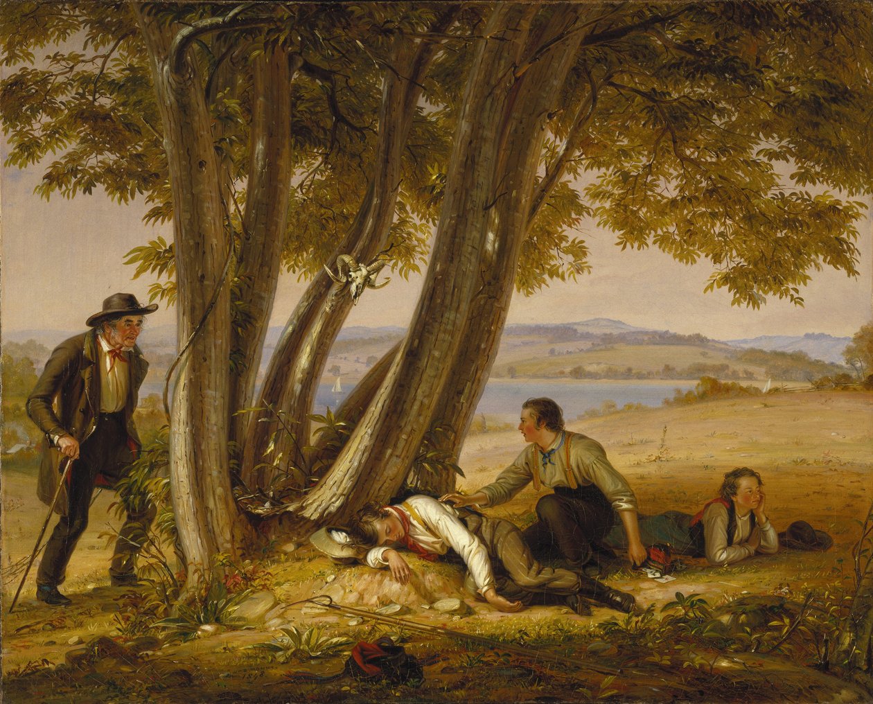Elkapott szunyókálás (Fiúk szunyókáltak egy mezőn) alkotó: William Sidney Mount