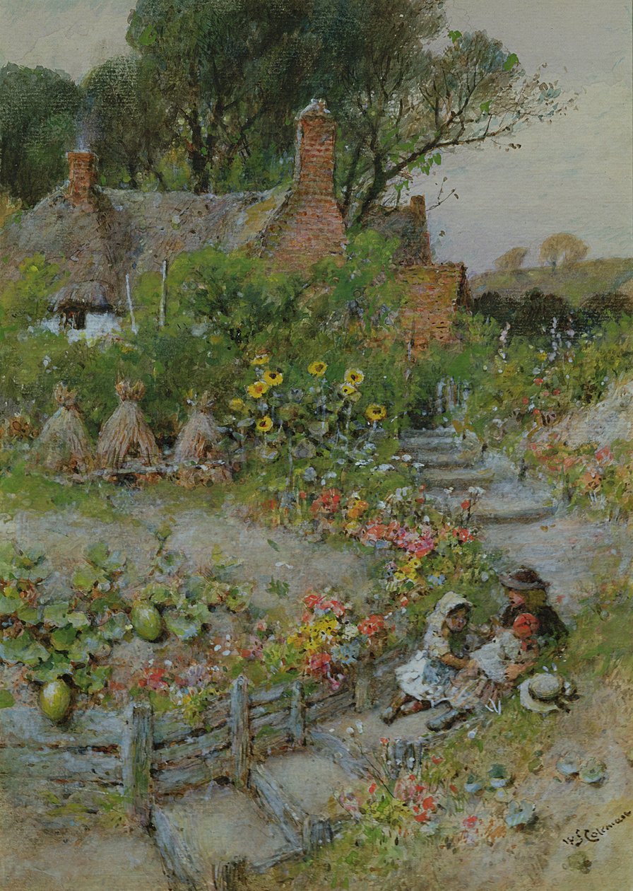 Házi kert nyáron (akvarell) alkotó: William Stephen Coleman