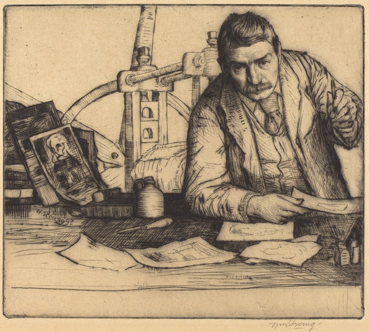 Önarckép, 1897 (szárazpont) alkotó: William Strang
