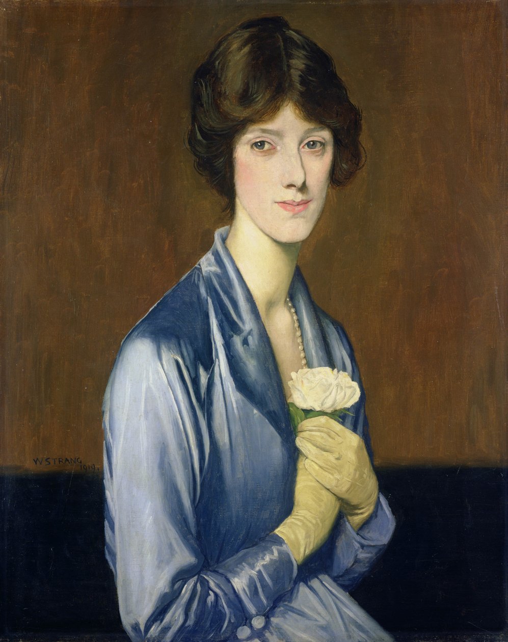 A fehér rózsa (Egy hölgy portréja), 1919 alkotó: William Strang
