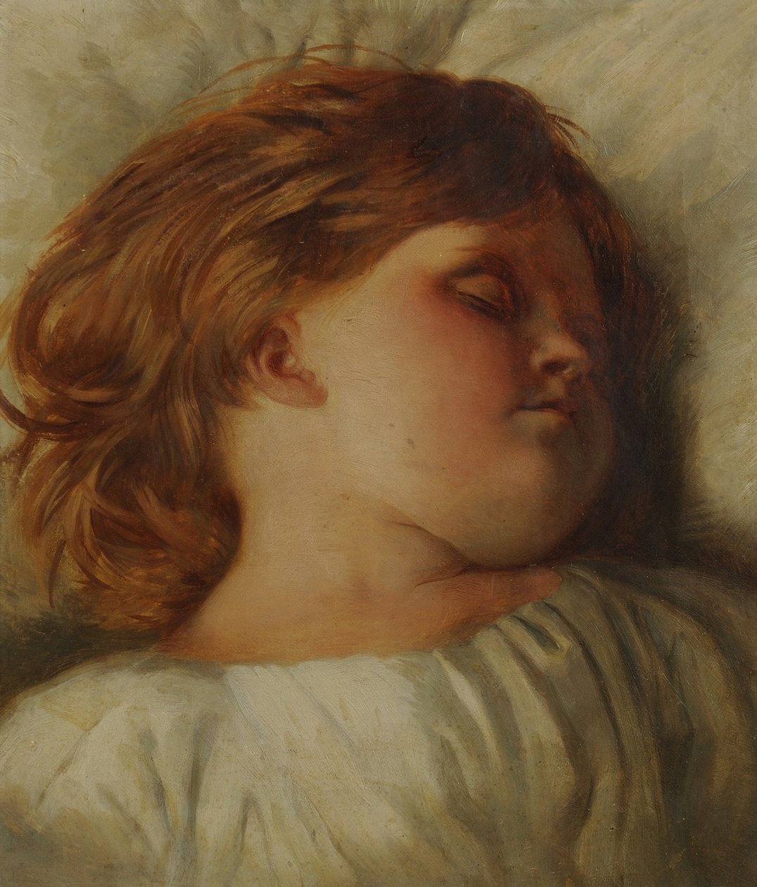 Az alvó gyermek – egy unoka, 1896 körül alkotó: William Strutt
