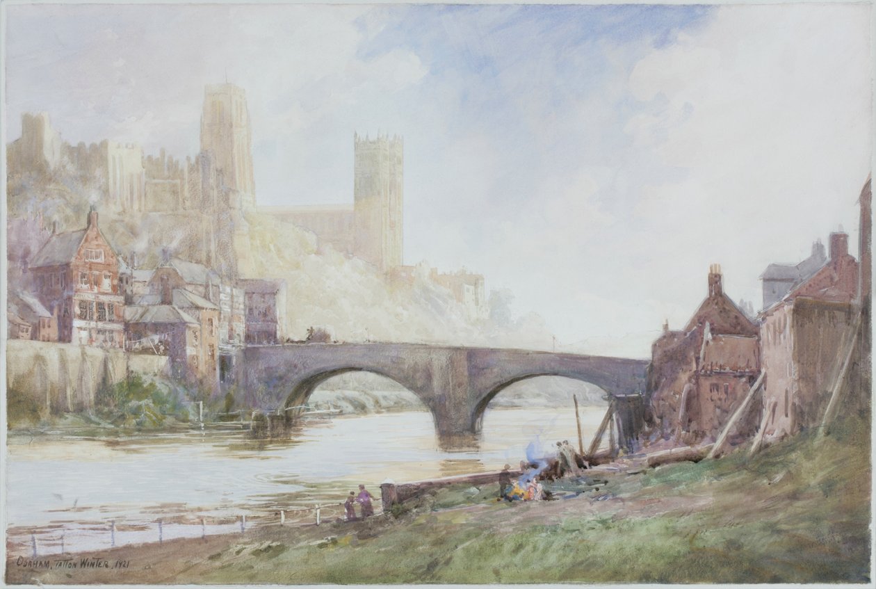 Durham (1921) (ceruza és akvarell papíron (kártyára ragasztva)) alkotó: William Tatton Winter