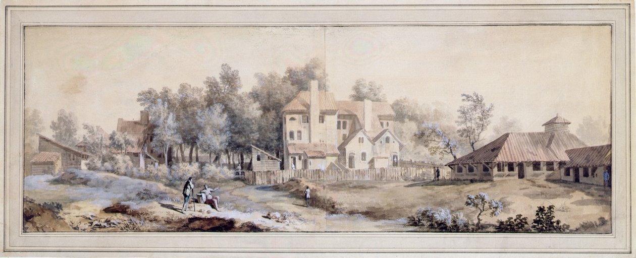Táj épületekkel: esetleg Richmondban, Surreyben (wc papíron) alkotó: William Taverner
