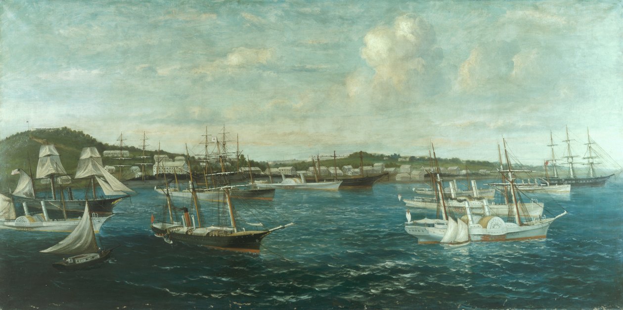 Blockade Runners in Port at St. George, Bermuda, 1861-65 körül alkotó: William Torgerson