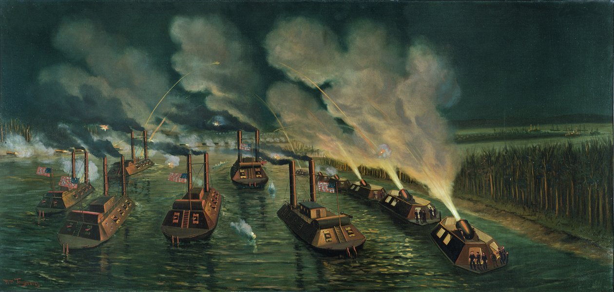 Fegyver- és aknavetőhajók a Mississippin alkotó: William Torgerson