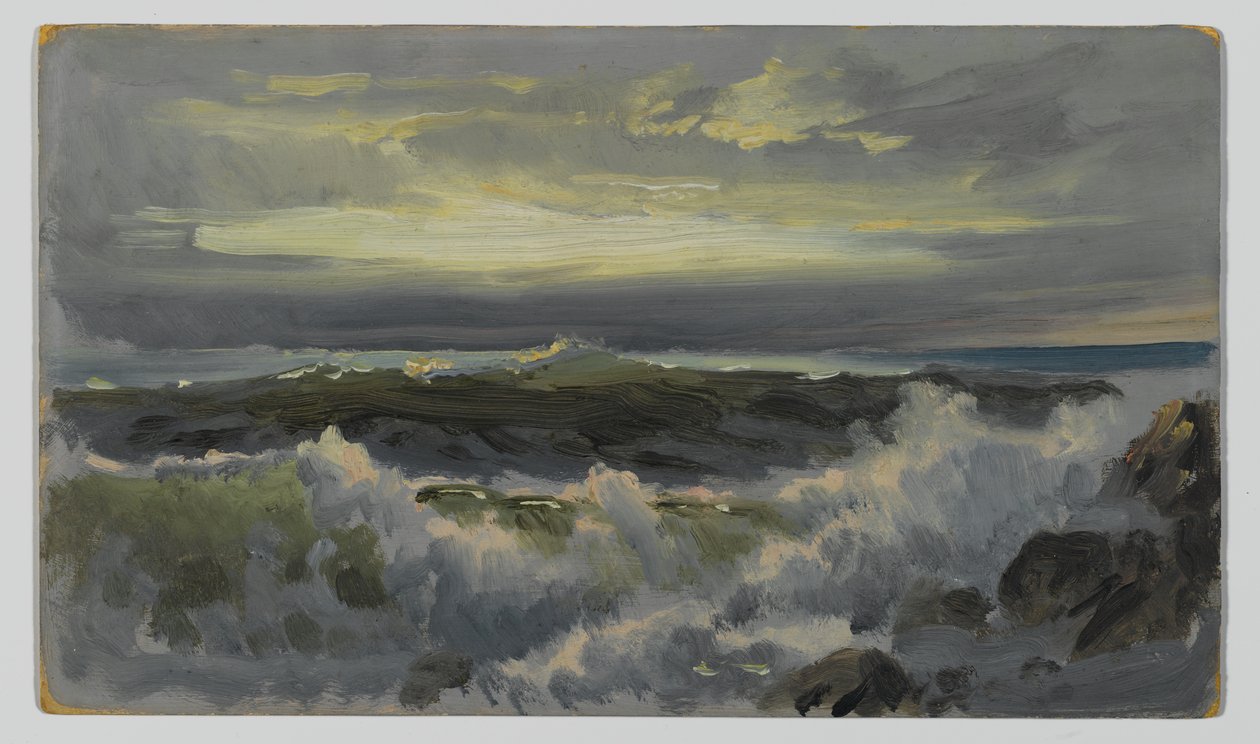 Egy durva szörf, 1890 után (olaj kompozíciós táblán) alkotó: William Trost Richards