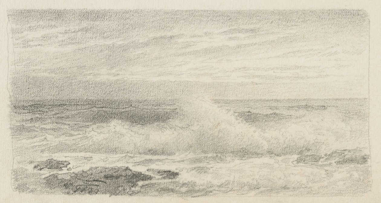 Tengeri tájkép spray-vel, 1900-05 (grafit szőtt papíron) alkotó: William Trost Richards