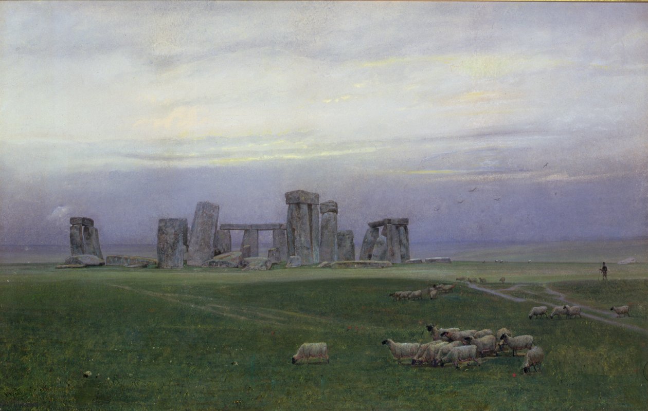 Stonehenge, 1882 körül (wc és gouache papíron) alkotó: William Trost Richards