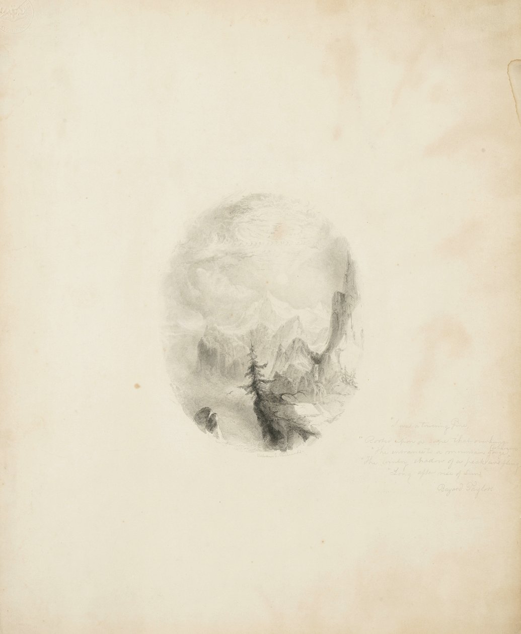 William Trost Richards, 1854 (grafit a buff illusztrációs táblán) alkotó: William Trost Richards