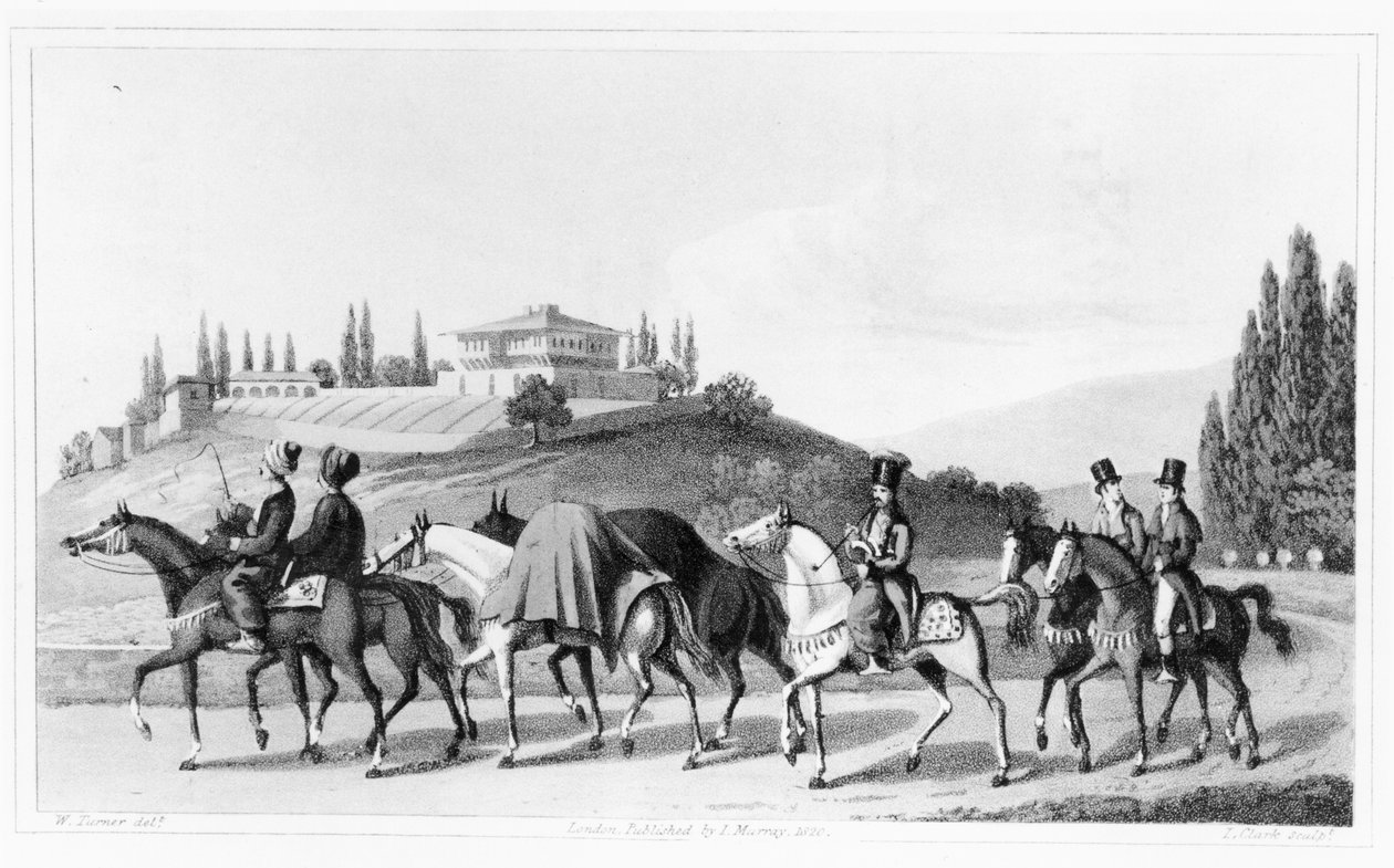 Utazási mód Törökországban, William Turner „Journal of a Tour in the Levant” című művéből, L. Clark metszete, 1820-ban megjelent alkotó: Joseph Mallord William Turner