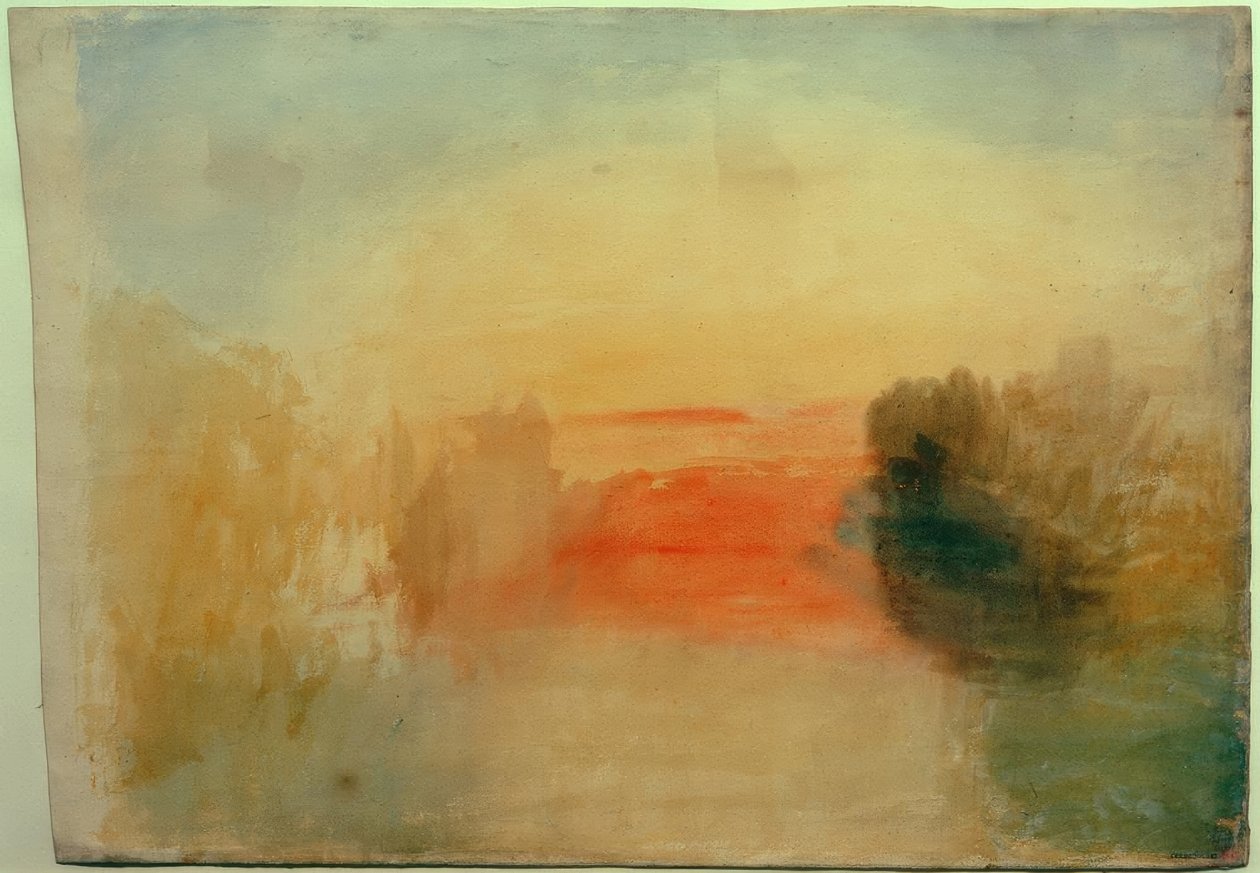 Folyói jelenet: Naplemente alkotó: Joseph Mallord William Turner