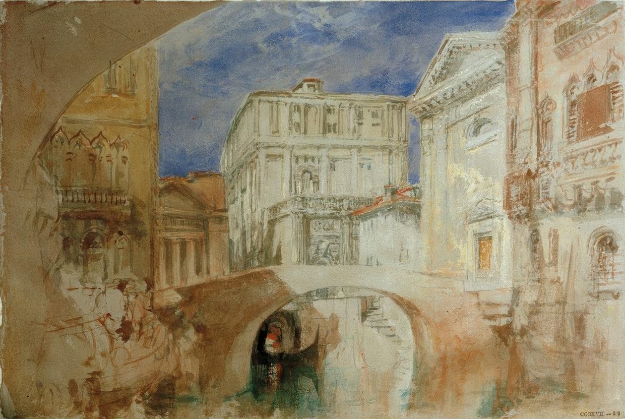A San Luca-templom és a Palazzo Grimani hátsó része alkotó: Joseph Mallord William Turner