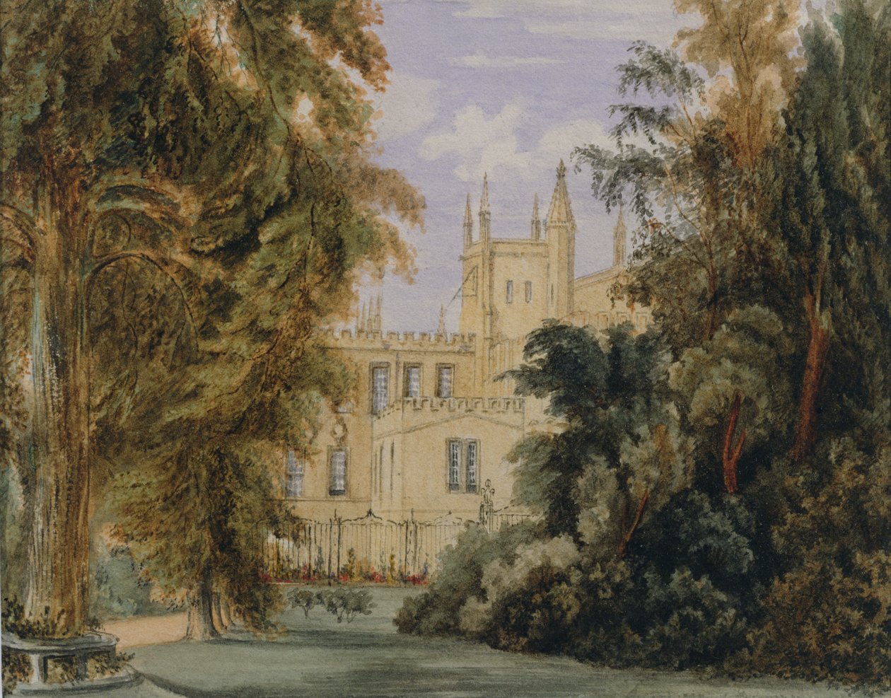 A Garden Quadrangle az oxfordi New College-ban, 1877 alkotó: Joseph Mallord William Turner