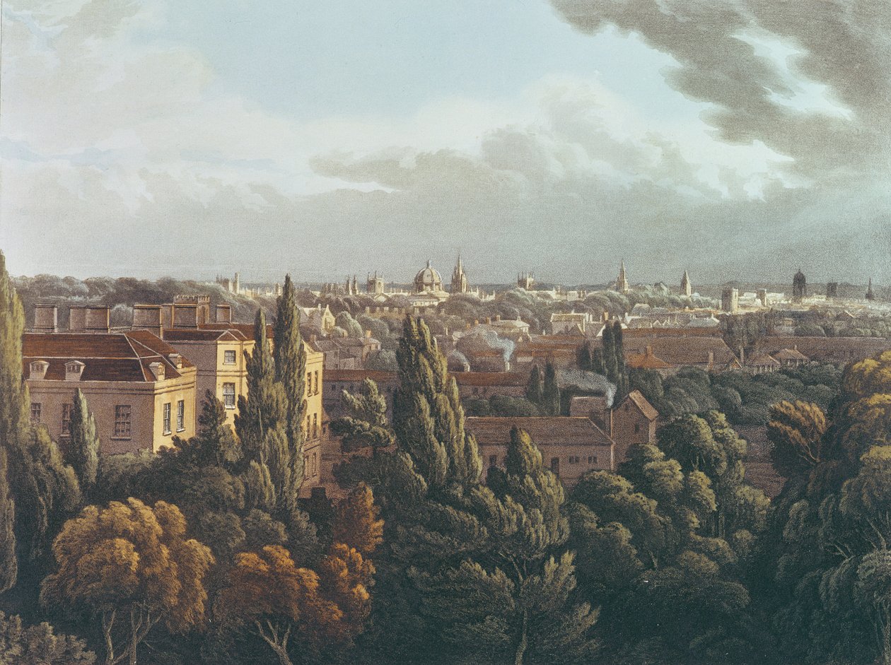 Oxford látképe a csillagvizsgáló galériájáról, J. Bluck metszete, 1814. július 1. (színes metszet) alkotó: Joseph Mallord William Turner