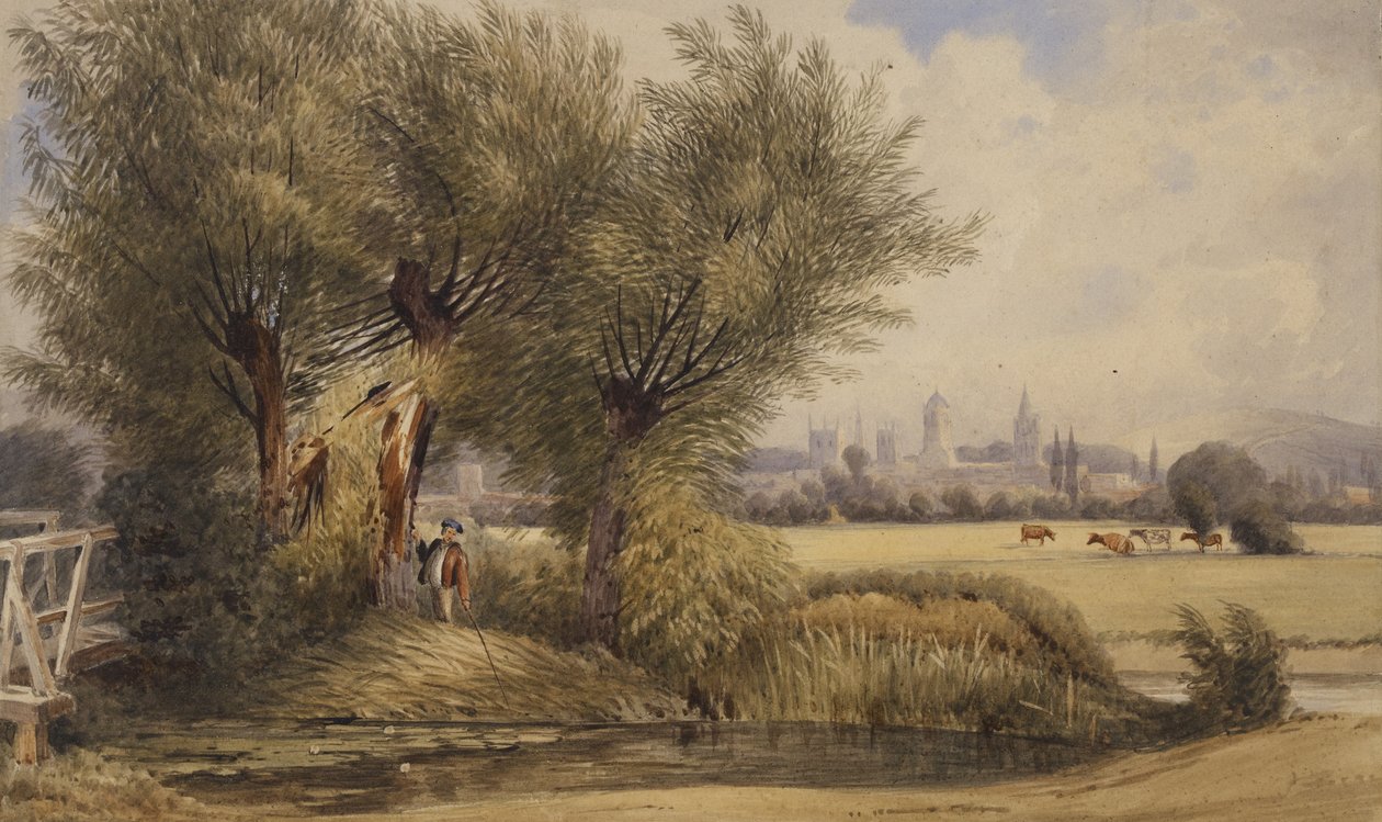 Kilátás Oxfordra a folyóról (akvarell papíron) alkotó: Joseph Mallord William Turner