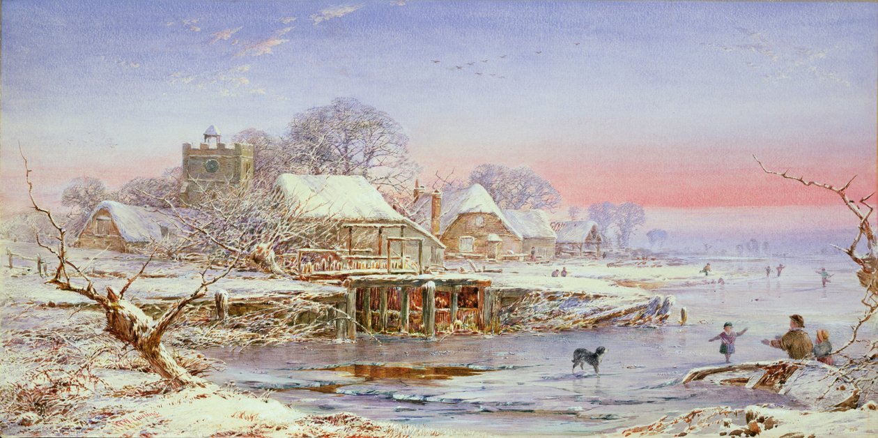 Korcsolyázás naplementekor alkotó: William W. Gosling