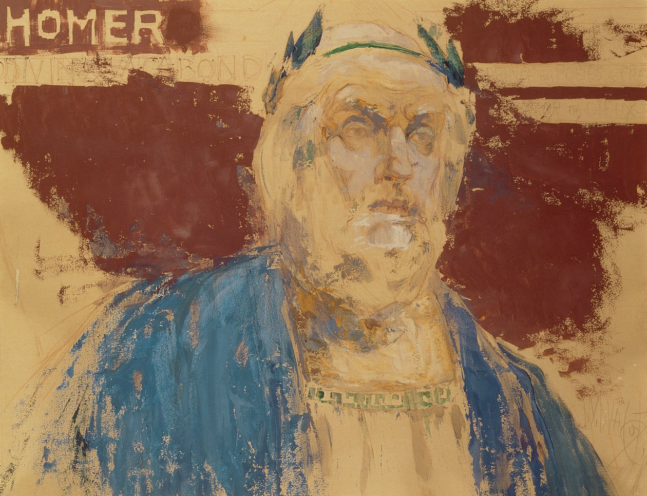 Homérosz (olaj, ceruza, papír) alkotó: William Walcot