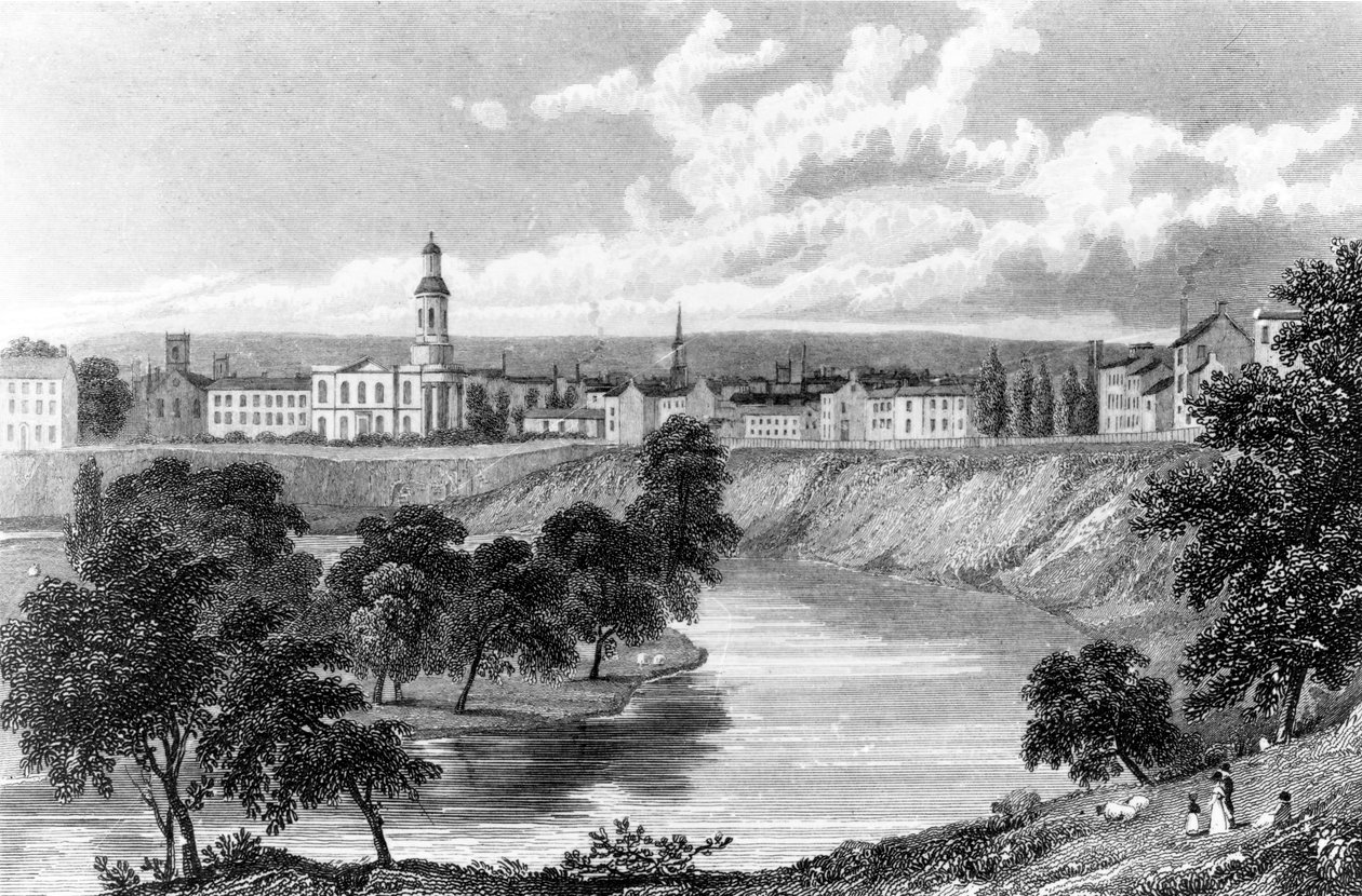 Salford a félholdról, a „Great Britain Illustrated”-ből, Edward Francis metszete, 1830 alkotó: William Westall