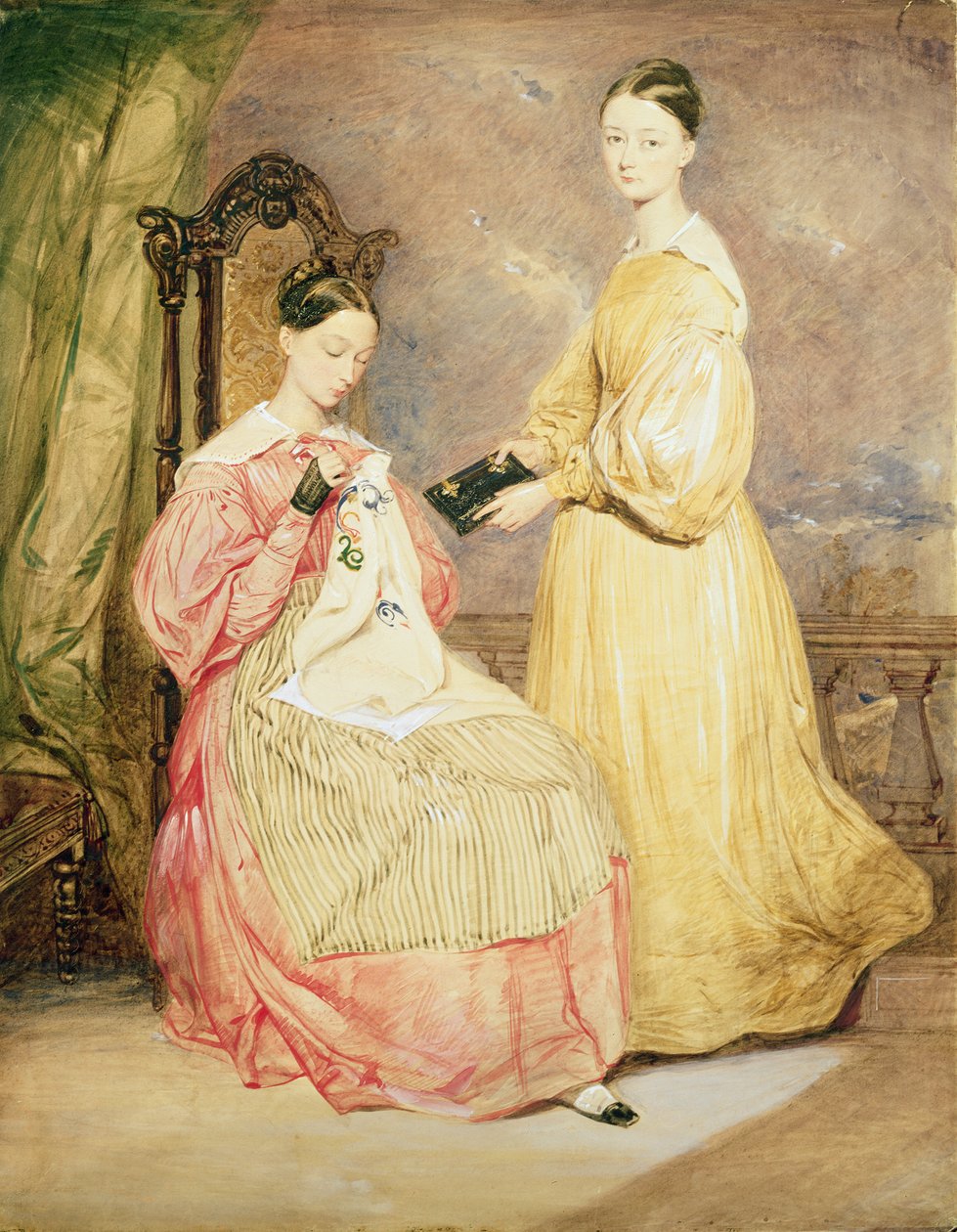 Florence Nightingale (1820-1910) és nővére, Frances Partenope (megh. 1890) portréja, Lady Verney, 19. alkotó: William White