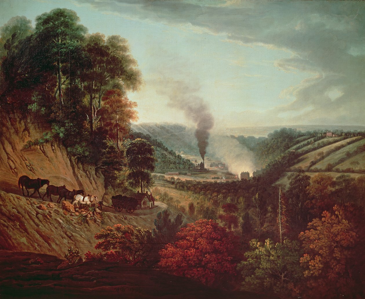Coalbrookdale reggeli képe, 1777 alkotó: William Williams