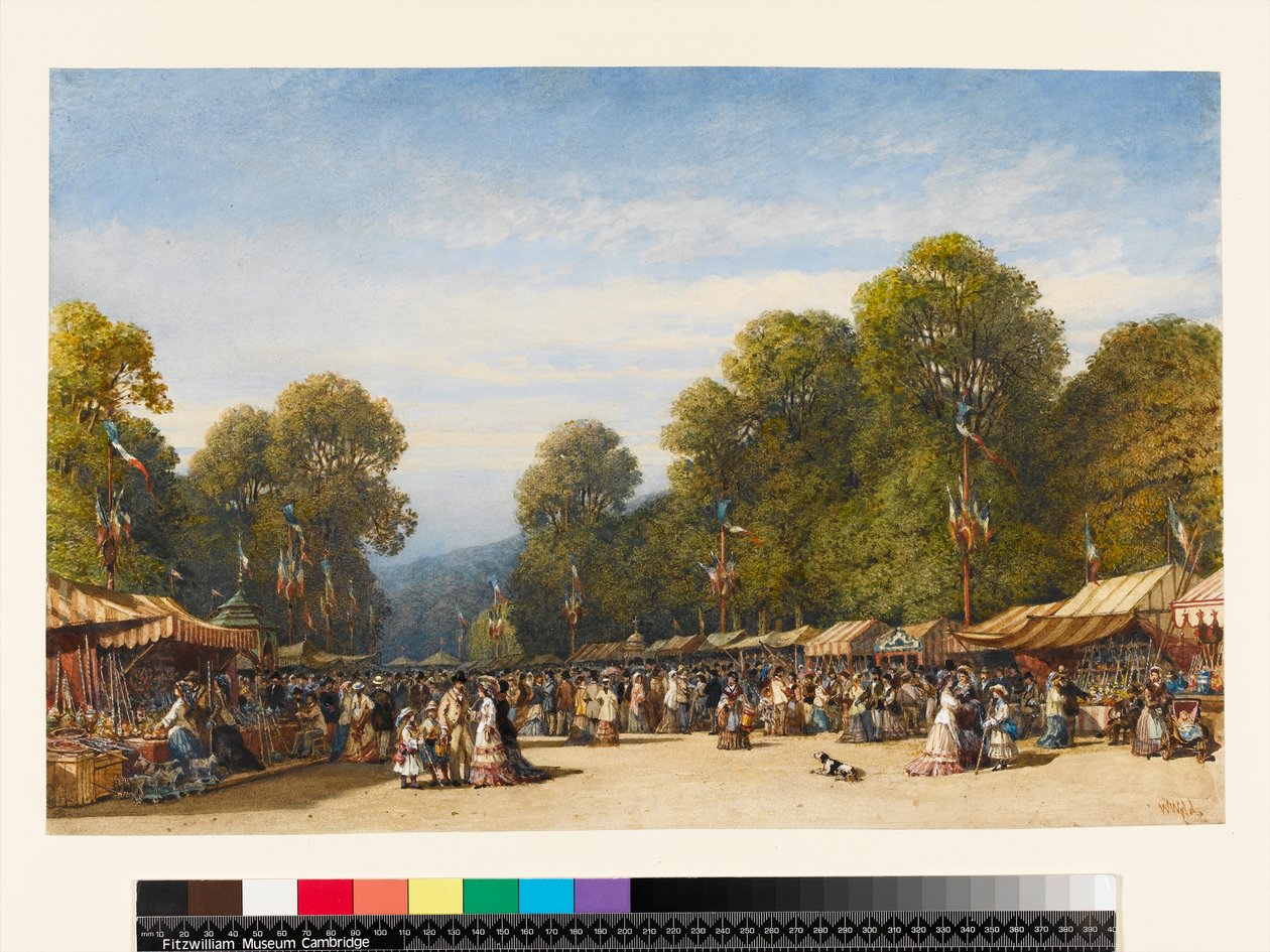 Fesztivál St. Cloudban, 1860 körül (wc és gouache papíron) alkotó: William Wyld