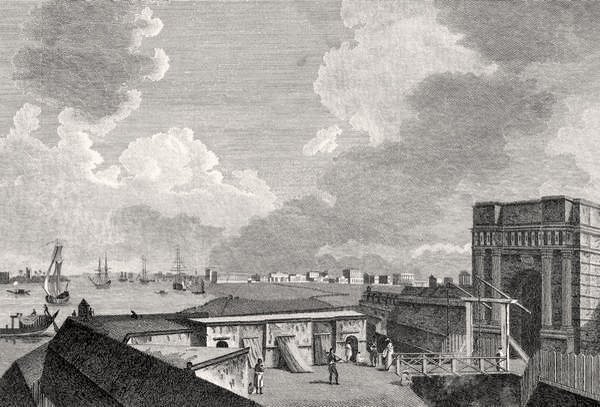 Kalkutta kilátása Fort Williamből, J. Eastgate metszete alkotó: William after Hodges