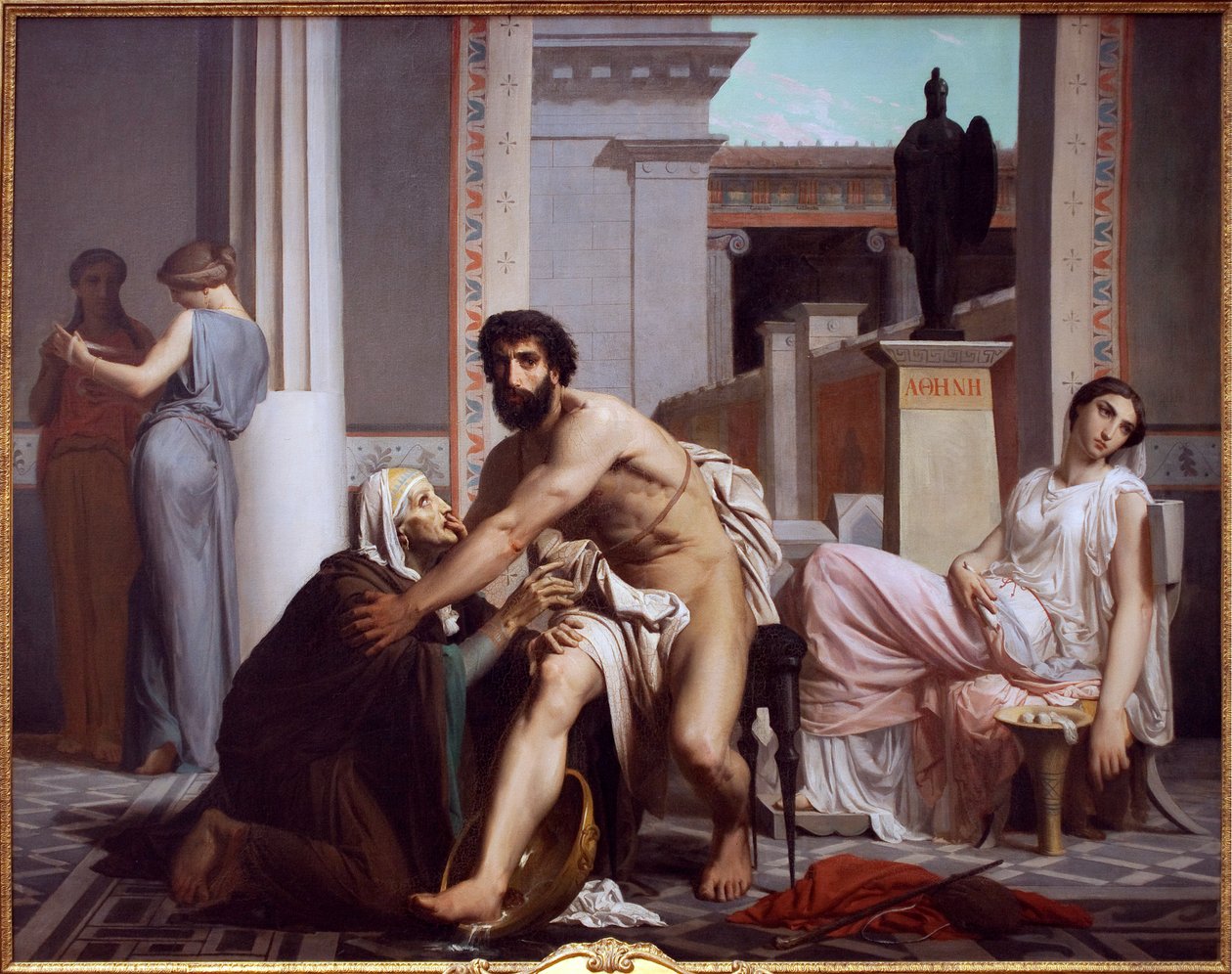 Odüsszeuszt ápolója, Eurikleus felismerte, 1848 alkotó: William Adolphe Bouguereau