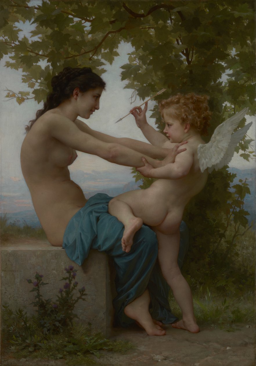 Egy fiatal lány, aki megvédi magát Erosszal, 1880 körül (olaj, vászon) alkotó: William Adolphe Bouguereau