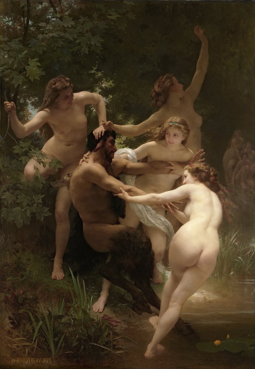 Nimfák és szatírok alkotó: William-Adolphe Bouguereau