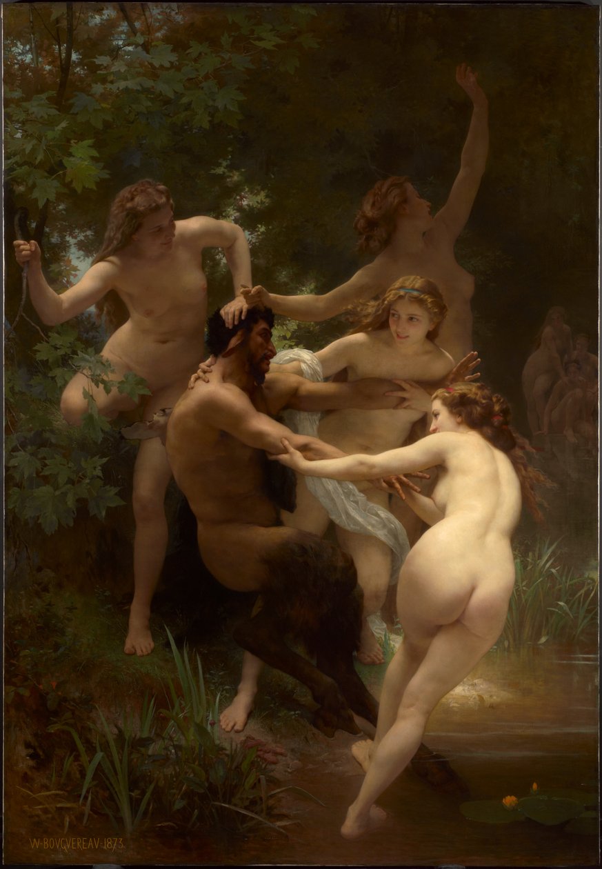 Nimfák és szatír alkotó: William-Adolphe Bouguereau