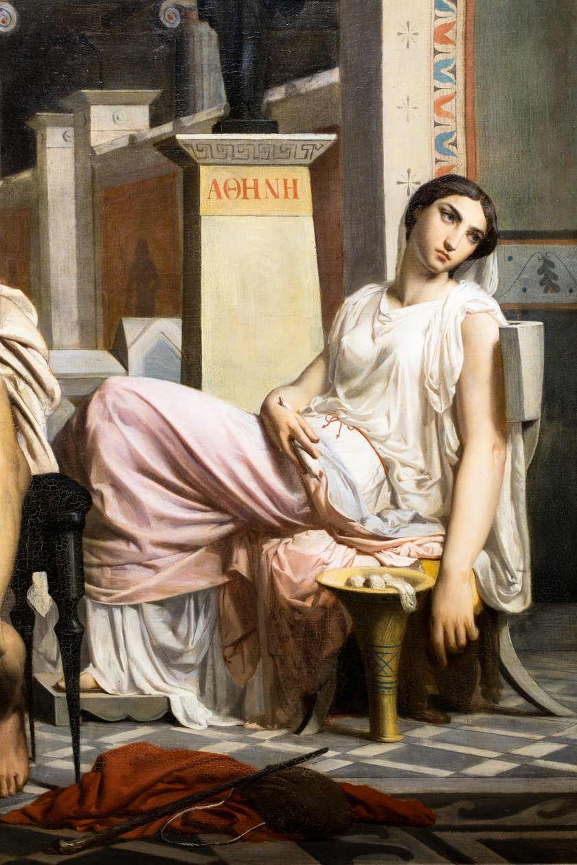 Odüsszeusz felismeri a dajkája által Trójából való visszatérésekor alkotó: William Adolphe Bouguereau