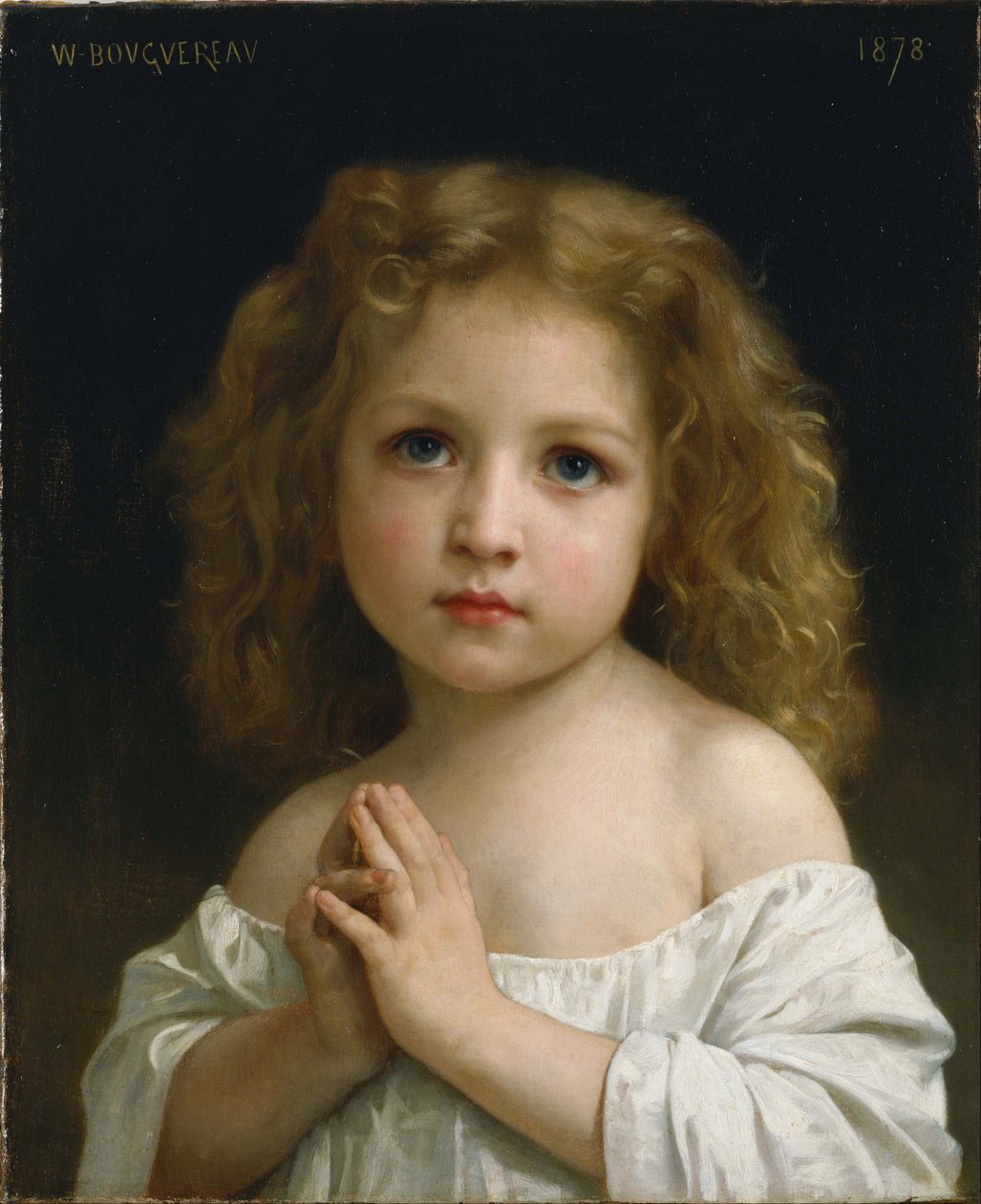 "Imádságba kulcsolt kezű kislány portréja" William-Adolphe Bouguereau (1825-1905) festménye, 1878 National Museum of Western Art, Tokió, Japán alkotó: William Adolphe Bouguereau
