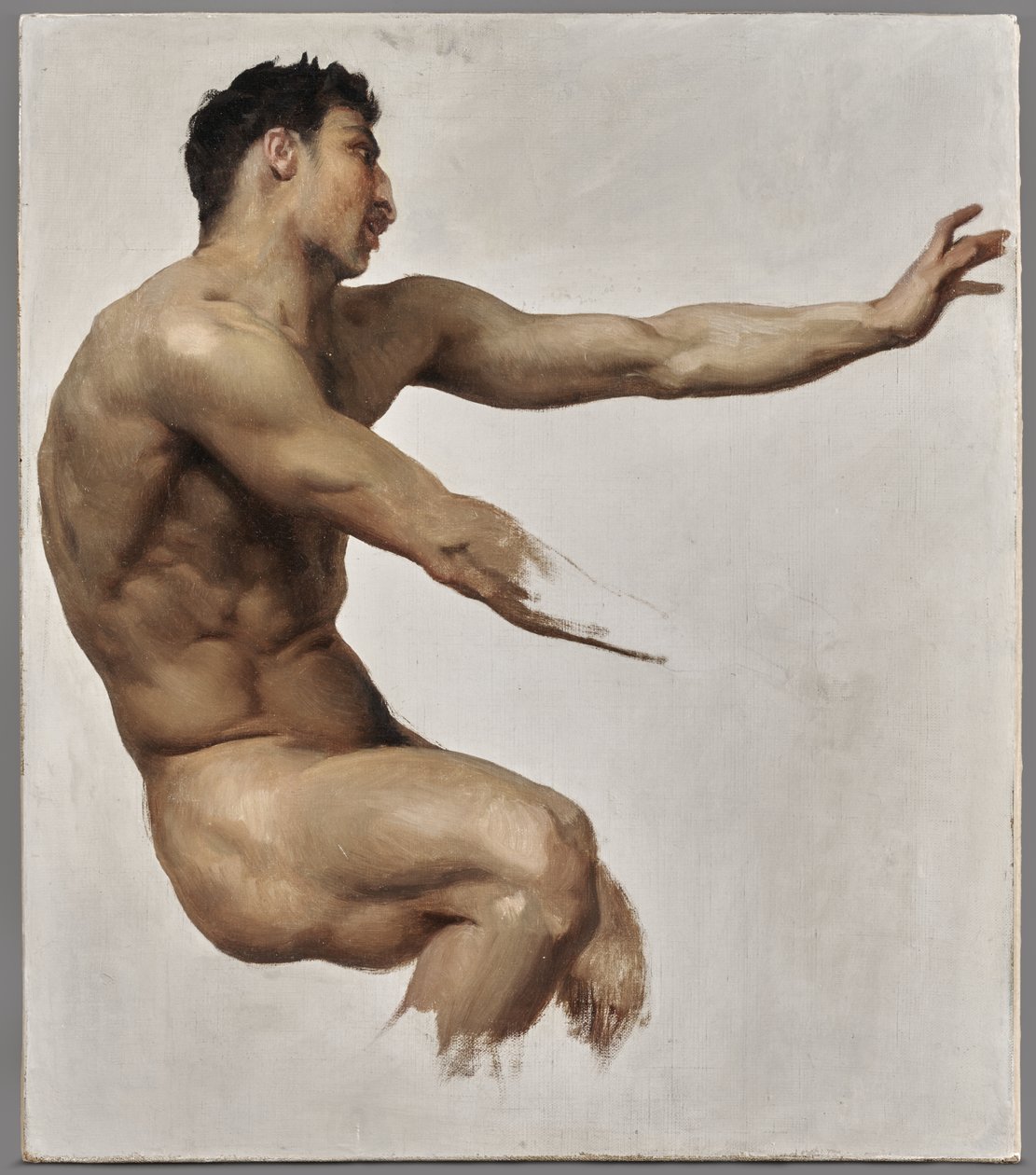 Szatír tanulmány a nimfák és szatírhoz, 1873 körül (olaj, vászon) alkotó: William Adolphe Bouguereau