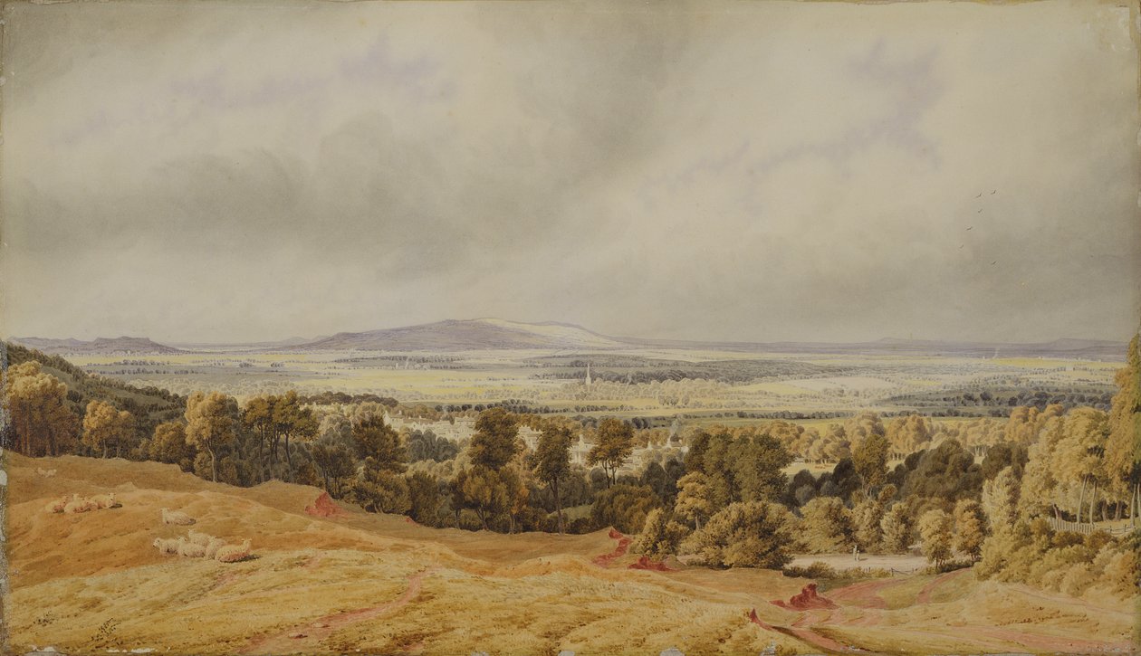 Kilátás a Broadway Hillre, Worcester (akvarell papíron) alkotó: Joseph Mallord William Turner