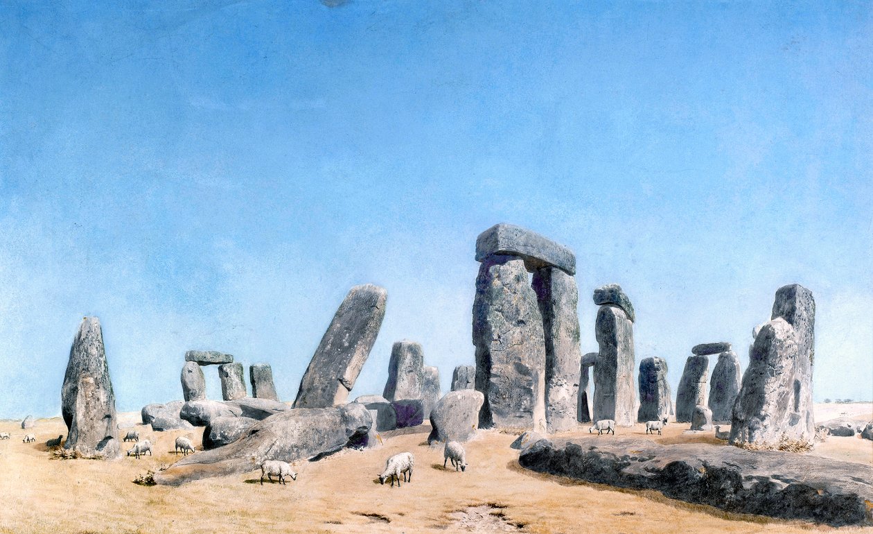 Birkák legelnek Stonehenge-nél (akvarell) alkotó: William (1789 1862) Turner