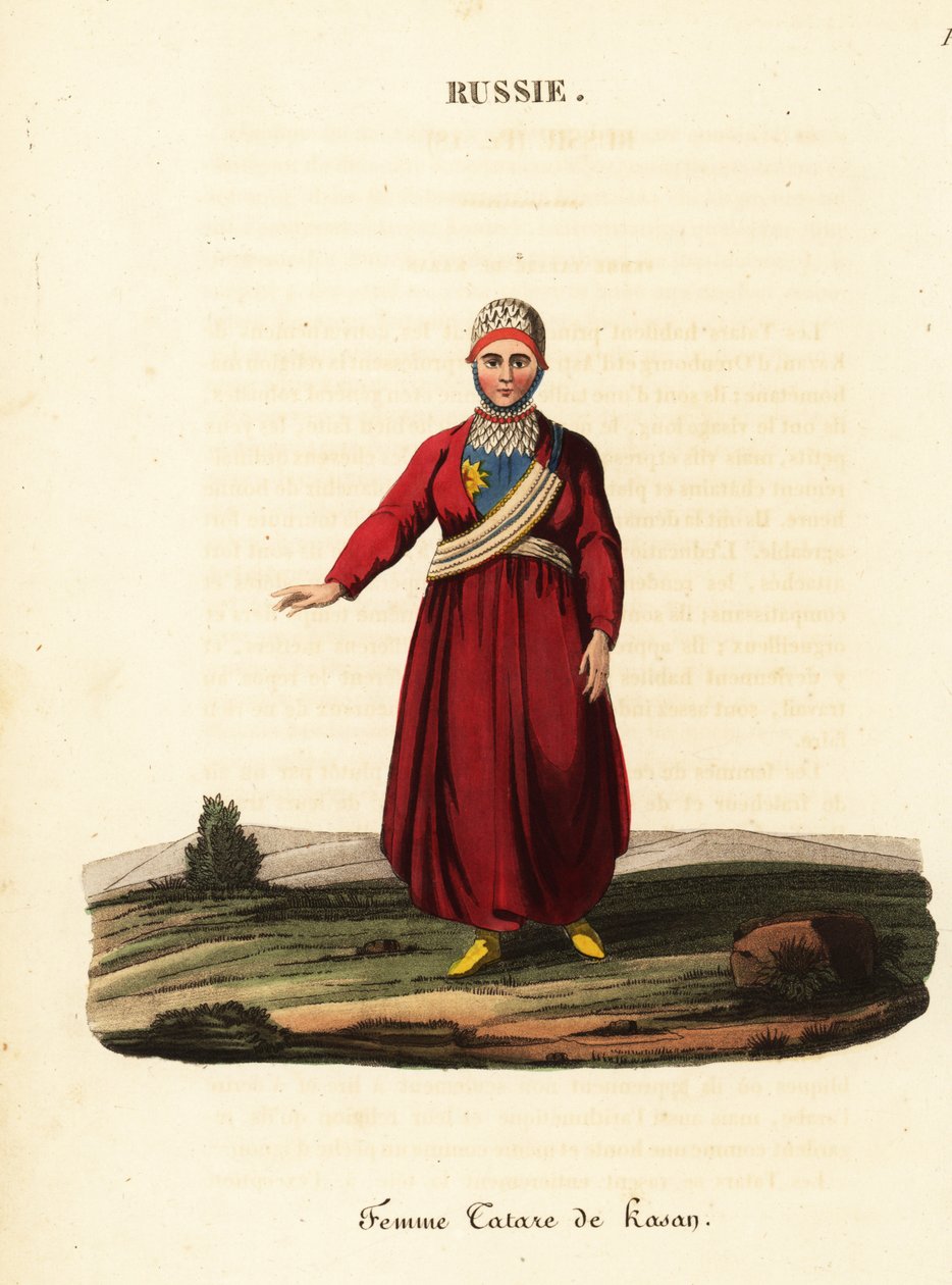 Tatár nő motorháztetőben, kaszpourral alkotó: William (after) Alexander