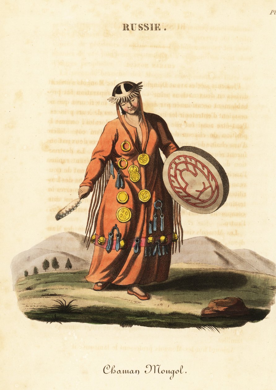 Női varázsló vagy sámán, mongol nép alkotó: William (after) Alexander