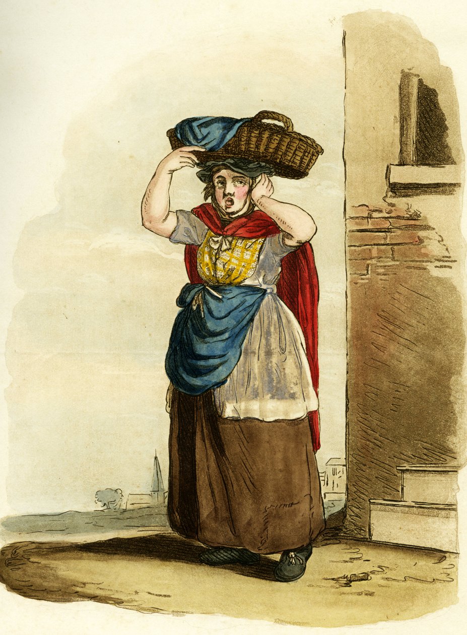 Hal eladónő, Anglia. Angol metszet alkotó: William (after) Alexander