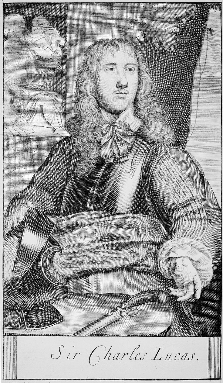 Sir Charles Lucas, 1645 körül (metszet) alkotó: William (after) Dobson