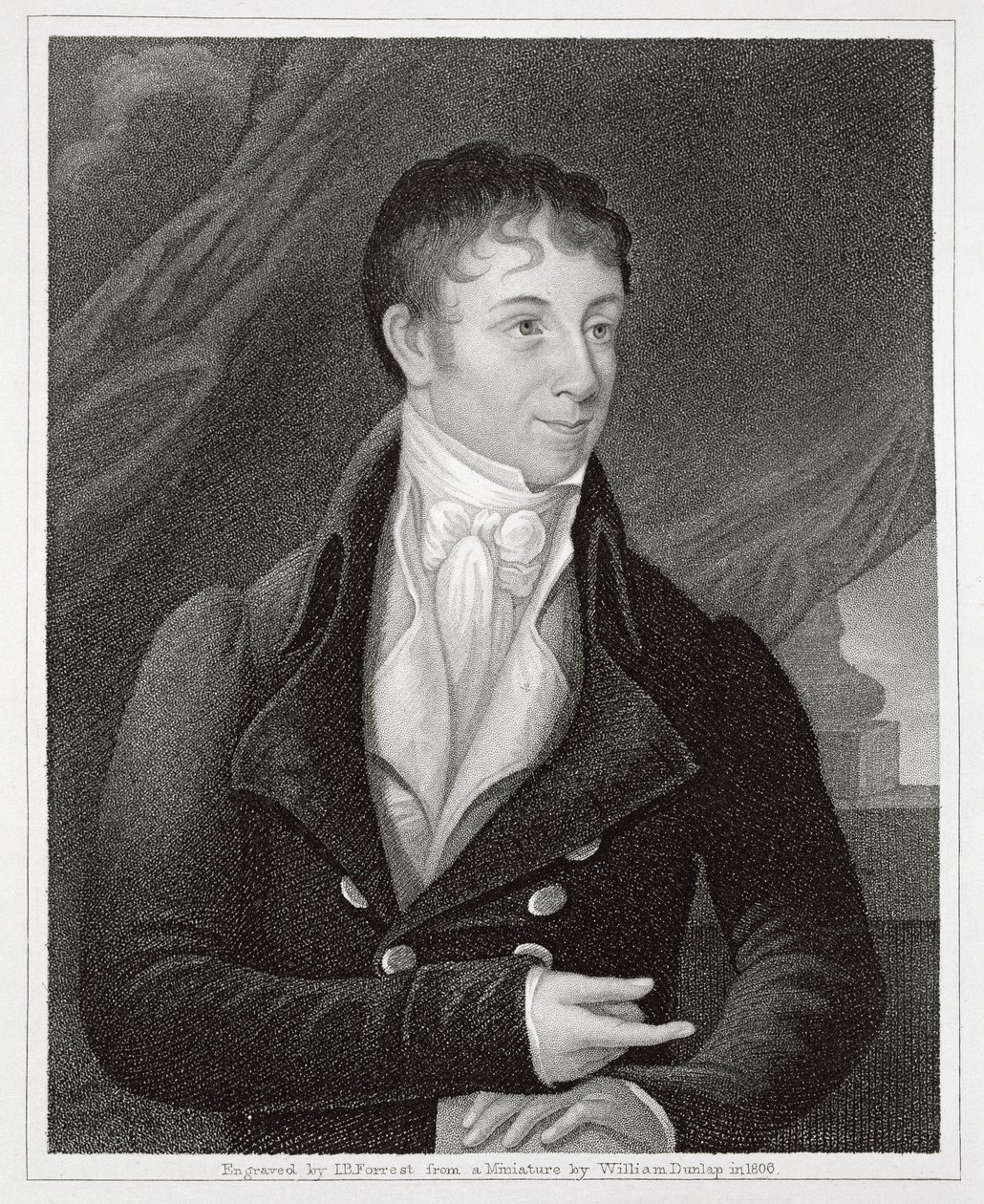 Charles Brockden Brown (1771-1810) portréja, John B. Forrest (1814-70) metszete (metszet) alkotó: William (after) Dunlap