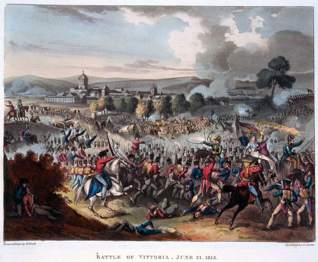 Arthur Wellesley (1769-1852) Lord Wellington belép Salamancába, metszett J. C. Stadler, megjelent 1818 (akvatinta) alkotó: William (after) Heath