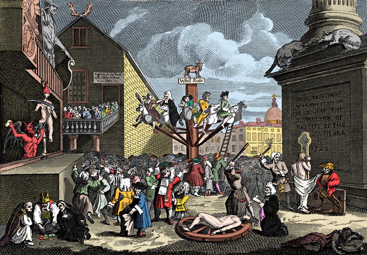 A dél-tengeri program emblematikus nyomatai alkotó: William (after) Hogarth