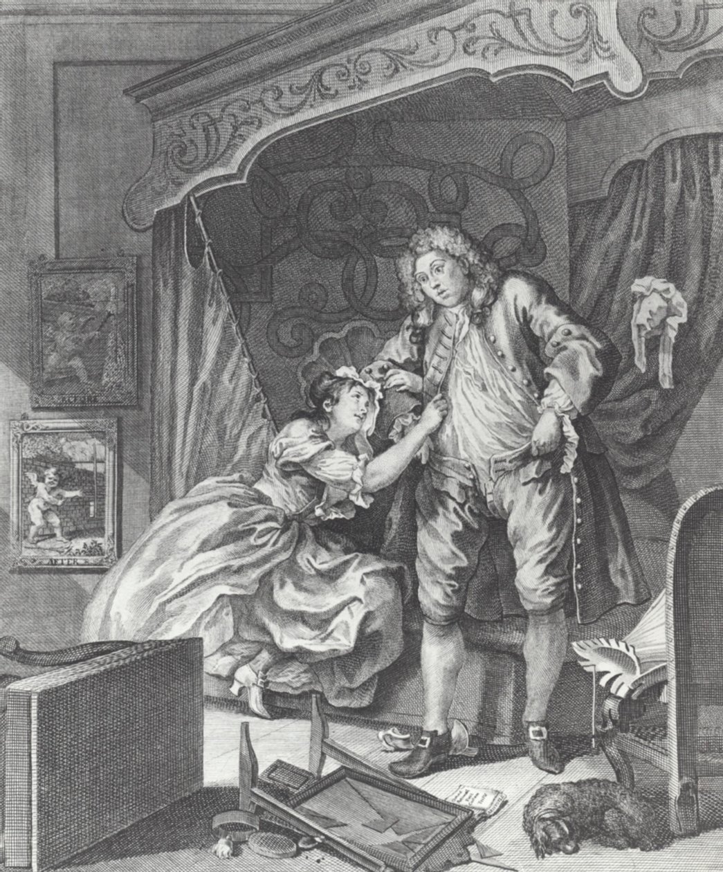 Egy nő prostituált lesz a 18. századi Angliában (metszet) alkotó: William (after) Hogarth