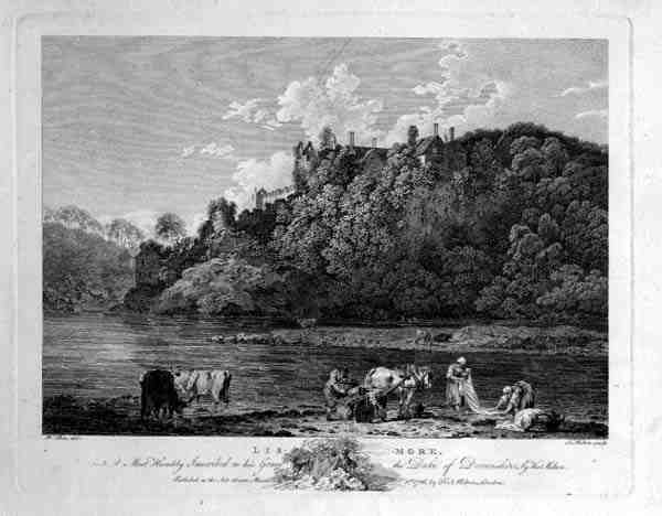 Kilátás a Lismore kastélyra, Waterford megye, Írország, vésette Thomas Milton (1743-1827) 1786 (metszet) alkotó: William (after) Pars