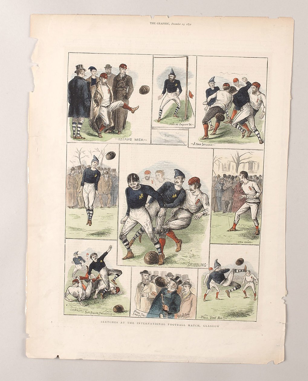 Vázlatok a glasgow-i nemzetközi labdarúgó-mérkőzésen alkotó: William (after) Ralston