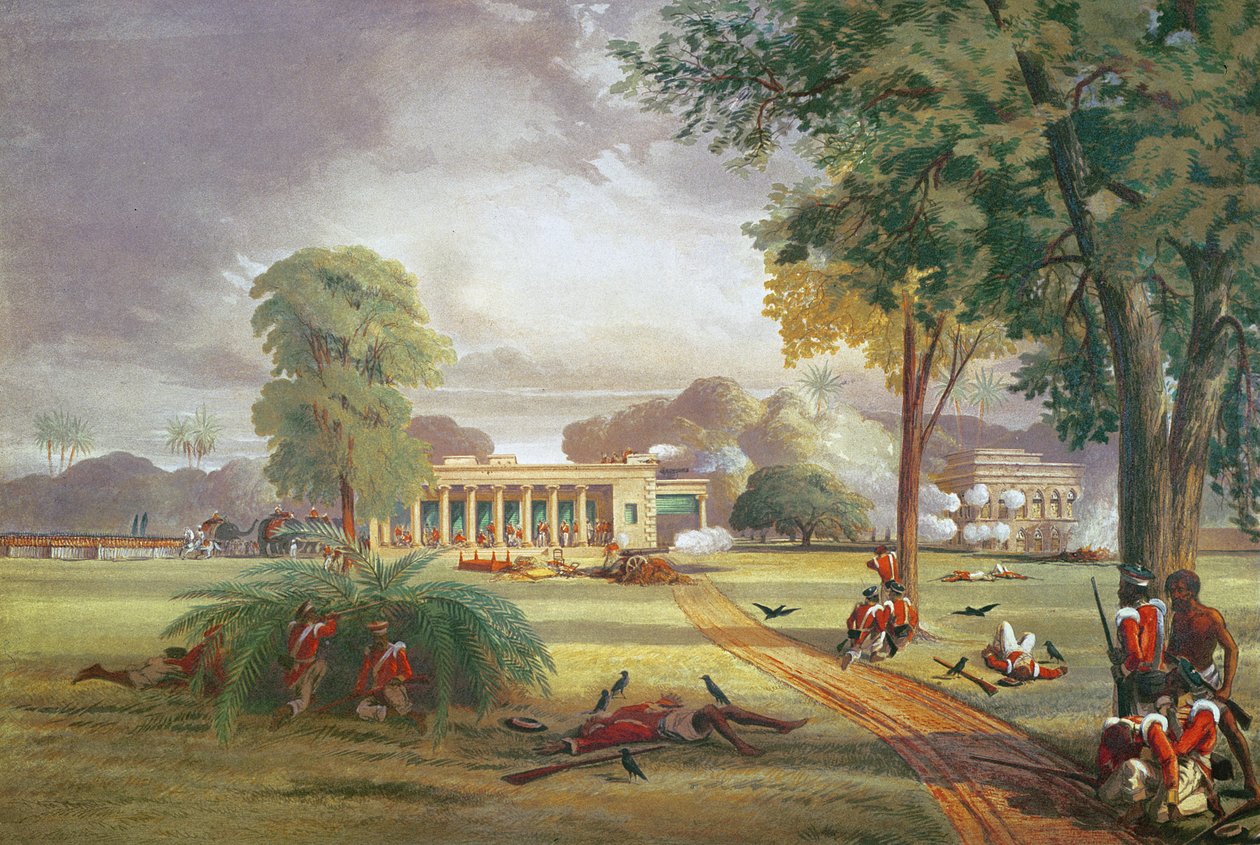 Az Arrah-ház védelme 1857-ben (színes litó) alkotó: William (after) Taylor