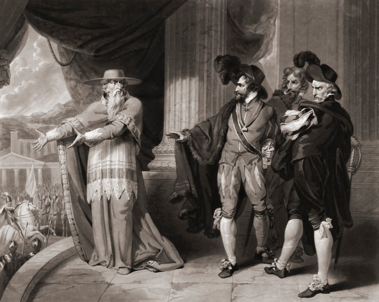Francisco Jimenez de Cisneros válaszol a nemeseknek. (nyomtatás) alkotó: William (after) Ward